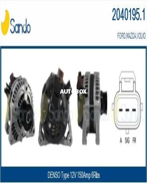 FORD FIESTA,FUSION, FOCUS,KUGA,FIESTA,C-MAX , MAZDA 3 , VOLVO S40,V50,C70,C30 ALTERNATOR